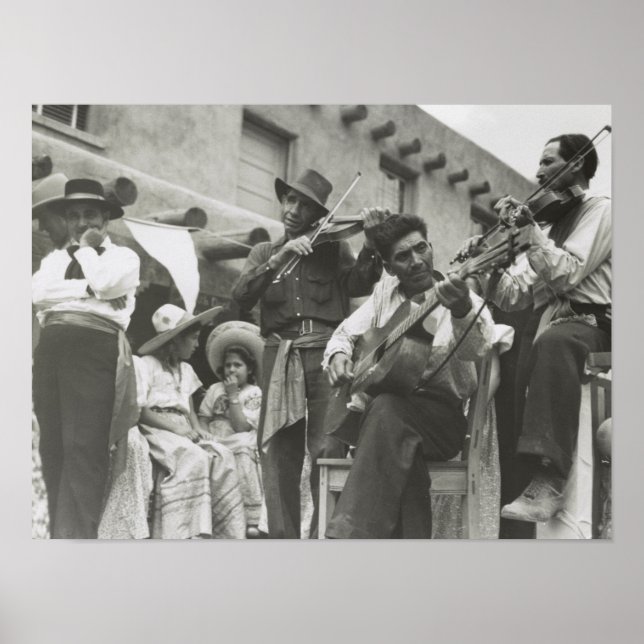 Poster Musiciens mexicains américains de Fiesta Taos NM (Devant)