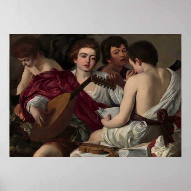 Poster Musiciens Michelangelo Merisi da Caravaggio (Devant)