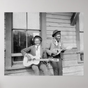 Poster Musiciens voyageurs, 1902. Photo vintage