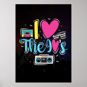 Poster Musique Art 90s Retro Cassette Party