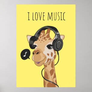 Poster Musique Art I Love Music