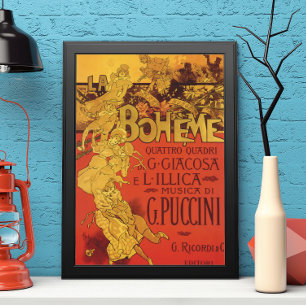 Poster Musique Art Nouveau vintage, Opéra de La Bohême, 1
