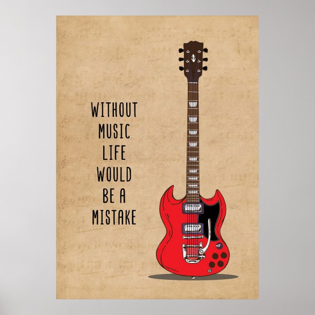 Poster Musique Art Sans Musique La Vie Serait Une Erreur (Devant)