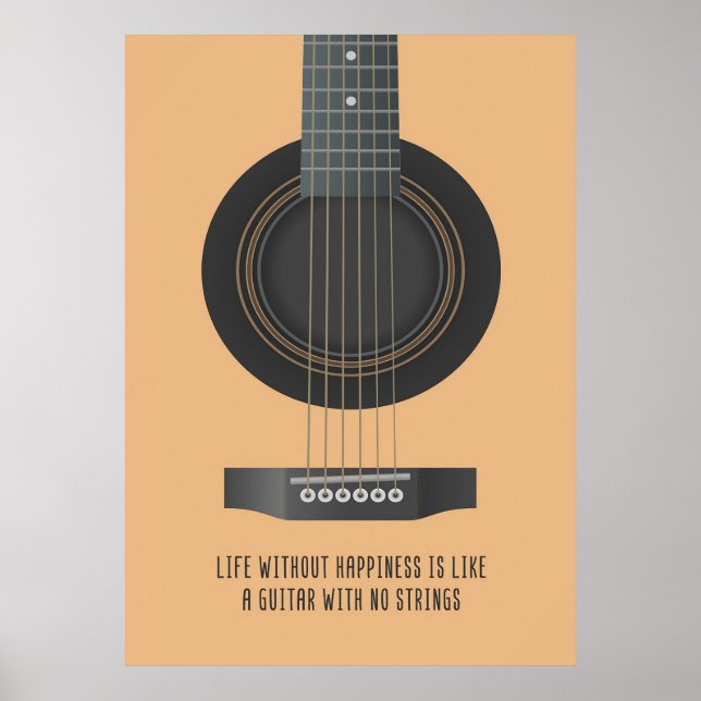 Poster Musique Art Une Guitare Sans Cordes (Devant)