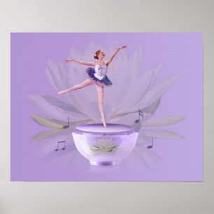 Poster Musique Ballerina avec Water Lily