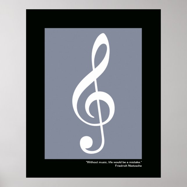 Poster musique blanc treize clef (Devant)