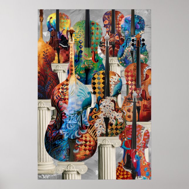 Poster Musique Cello, Décor Musique Art Mur (Devant)