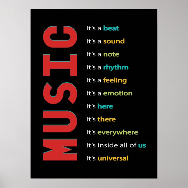 Poster Musique Classique Vocal Orchestre Band Piano Rock (Devant)