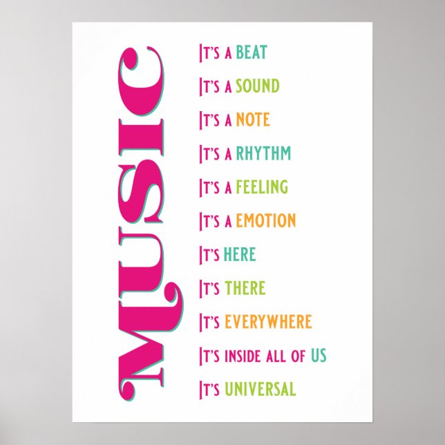 Poster Musique Classique Vocal Piano Rock Orchestra Band (Devant)