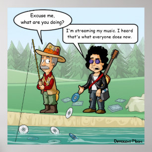 Poster Musique coulant l'affiche drôle de calembour