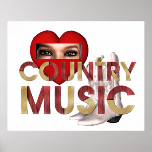 Poster Musique country d'amour de la PIÈCE EN T I