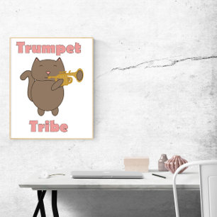 Poster Musique de Chat Mignon de la Tribu de la Trompette