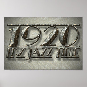 Poster Musique de style de danse de l'époque jazz 1920 af