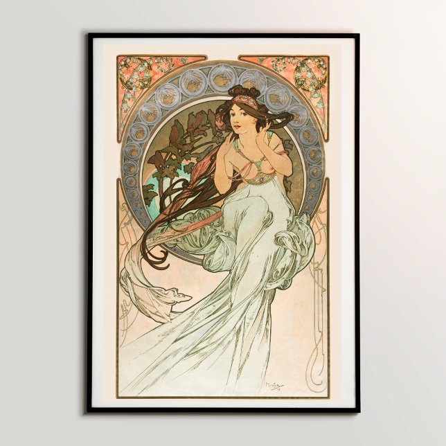 Poster Musique des Arts (1898) d'Alphonse Mucha (Enchanting Melodies: Music from Les Arts (1898) by Alphonse Mucha - Immersive Art for Music Lovers)