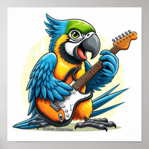 Poster Musique du rock perroquet