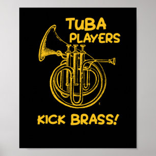 Poster Musique en laiton de musicien de tuba de
