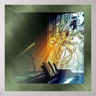 Poster Musique et toile de verre tendue Imprimer