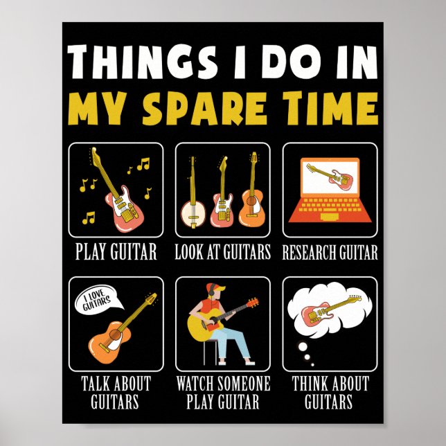 Poster Musique Guitare Aime Les Choses Que Je Fais Dans M (Devant)