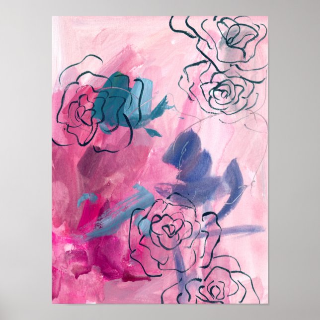 Poster Musique intérieure - Croquis floral (Devant)