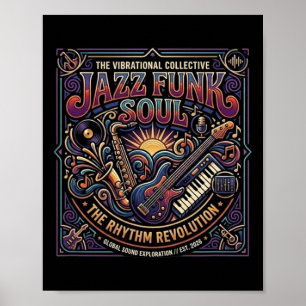 Poster Musique Jazz Funk Soul Ambiance Rétro Révolution R