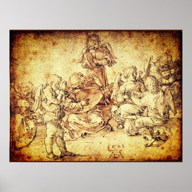 Poster Musique Making Angels par Albrecht Durer (Devant)