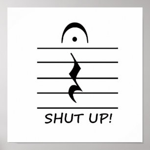 Poster Musique Notation Repos avec la fermeture