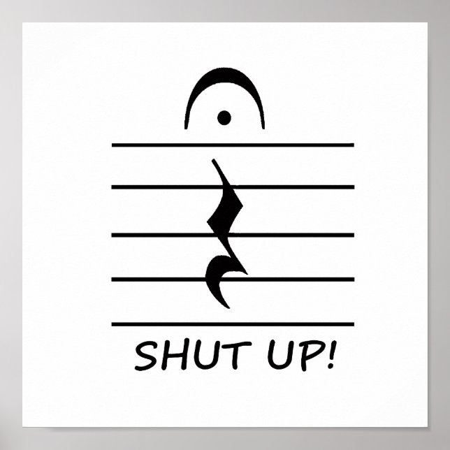 Poster Musique Notation Repos avec la fermeture (Devant)