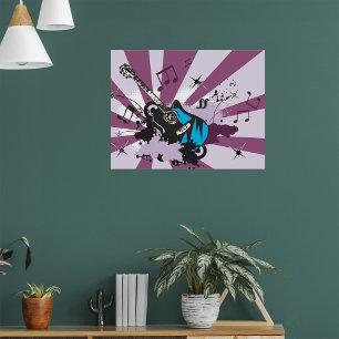 Poster Musique Pop Art Rock Grunge Guitare Électrique