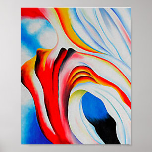Poster Musique rose et bleu, Georgia O'Keeffe,