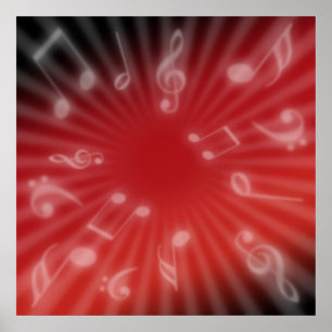 Poster Musique rouge