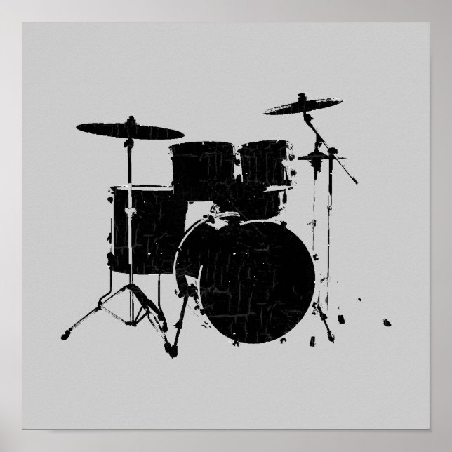 Poster musique, tambours noirs (Devant)