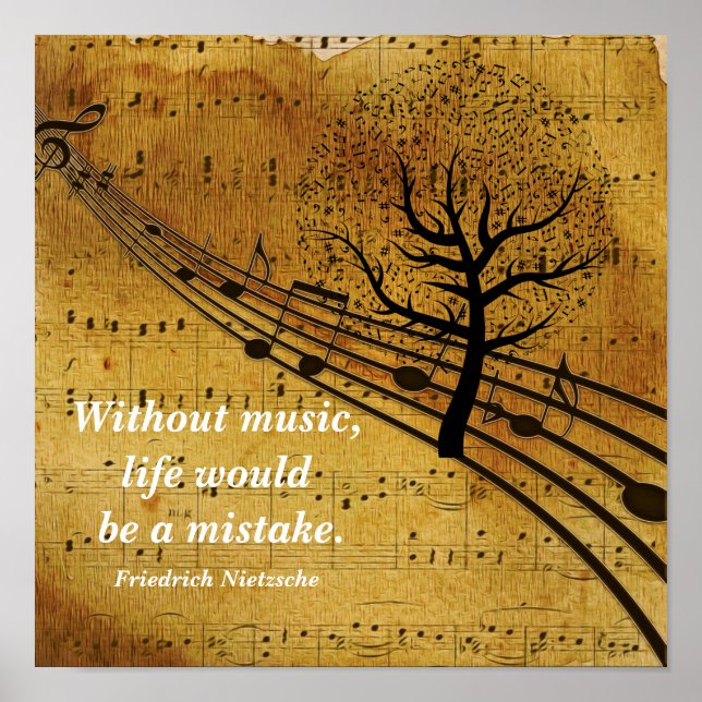 Poster Musique - Vie sans musique Friedrich Nietzsche (Devant)