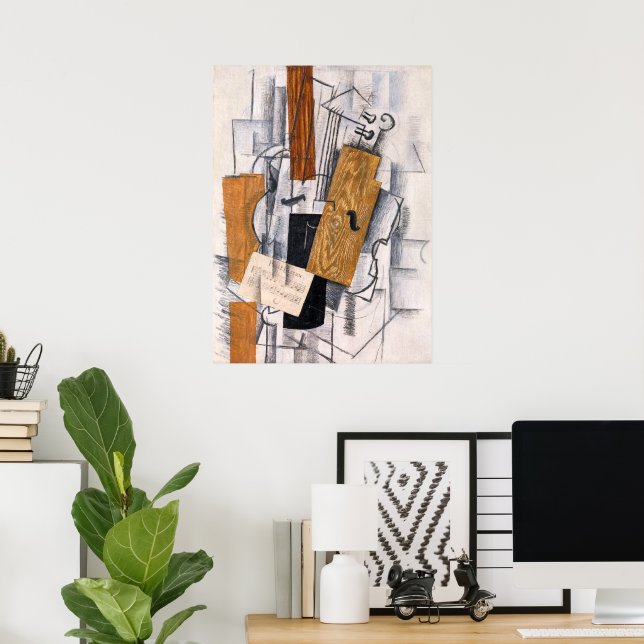 Poster Musique violon et feuille | Georges Braque | (Bureau à domicile)