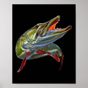 Poster Muskie Hunter Musky Fisherman Lure Fly Fishing Nov