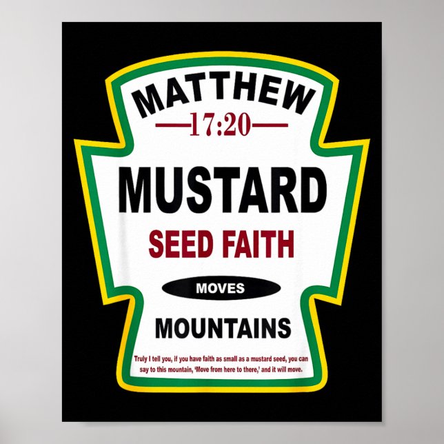 Poster Mustard Seed Faith Matthew 17_20 Christian Condime (Devant)