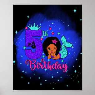 Poster My 5th Birthday Mermaid