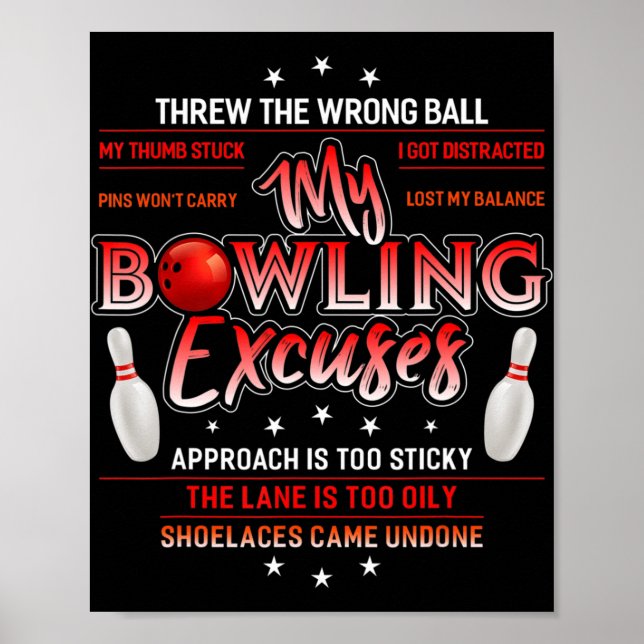 Poster My Bowling Excuse Fun Bowling (Devant)