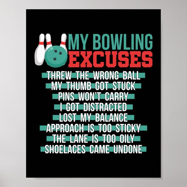 Poster My Bowling Excuses (Devant)