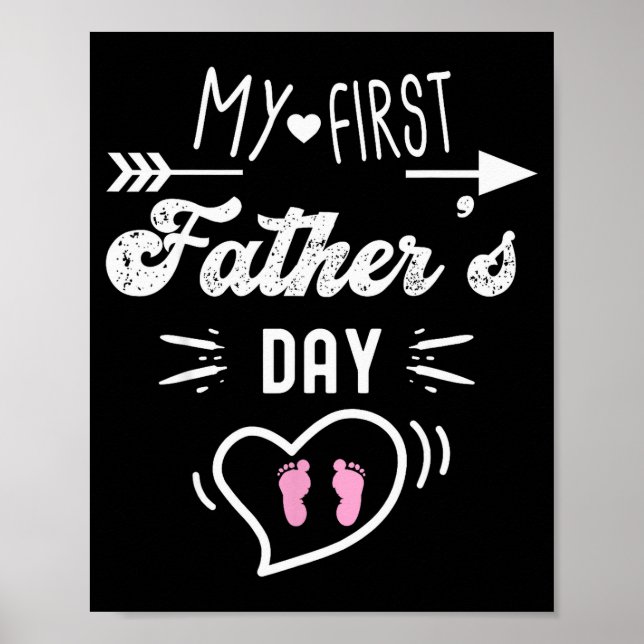 Poster My First Father's Day First Time Daddy New Dad Mat (Devant)