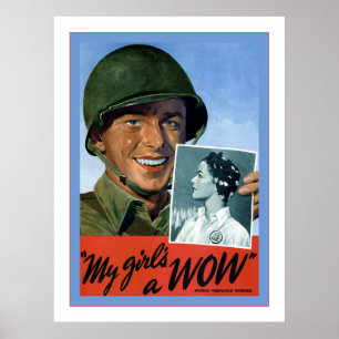 Poster My Girl's a WOW~Vintage World War 2