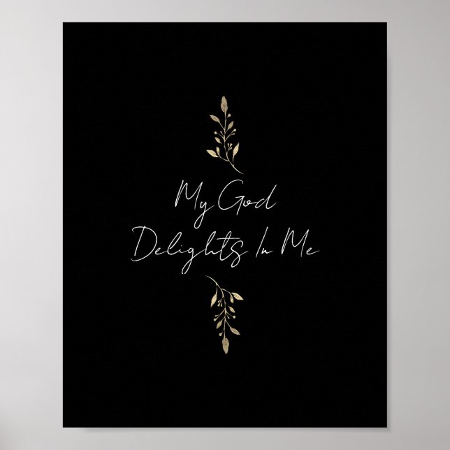 Poster My God Delin Me Gold Feuille Christian (Devant)