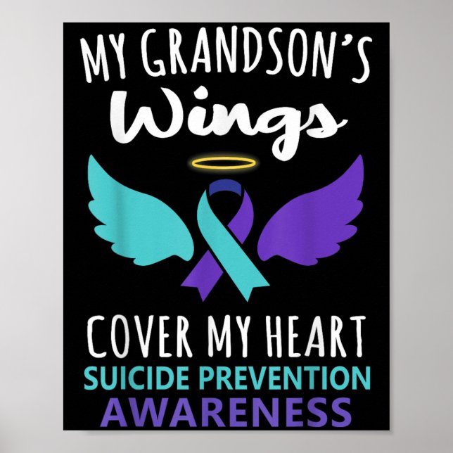 Poster My Grandson's Wings Cover Heart Suicide Awareness  (Devant)