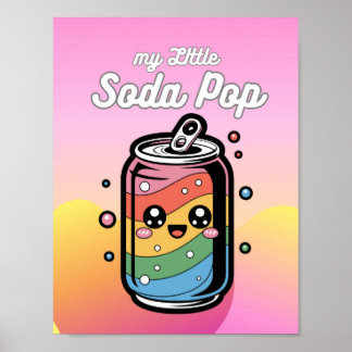 Poster My little Soda Pop Can Face Bubbles Photo Print