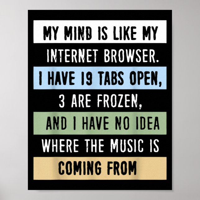 Poster My Mind Is Like A Internet Browser  (Devant)