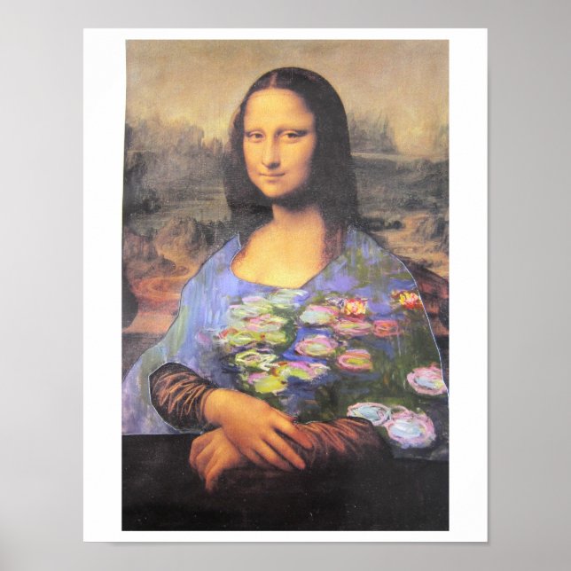 Poster My New Dress - Mona Lisa in a Monet - collage 2024 (Devant)