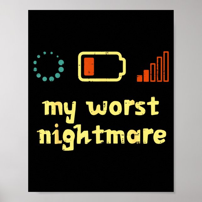 Poster My Worst Low Wifi Signal Funny Gamer Men Boys Kids (Devant)