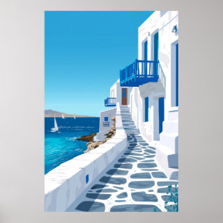 Poster Mykonos Blue Sea View