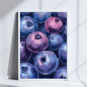 Poster Myrtilles Magnifiques Peinture de Fruits