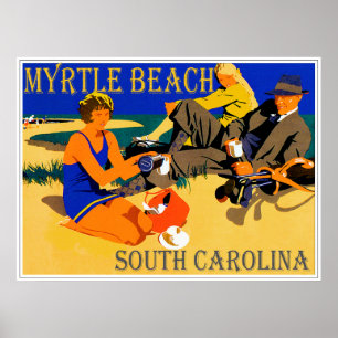Poster Myrtle Beach Vintage Scène