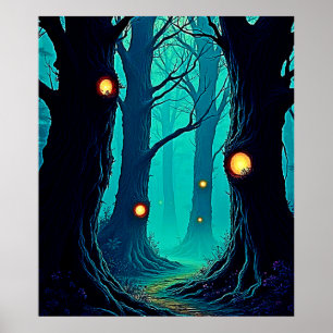 Poster Mystère de la forêt Imaginaire foncé
